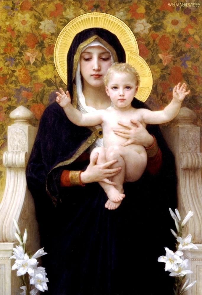 William Bouguereau The Virgin of the Lilies